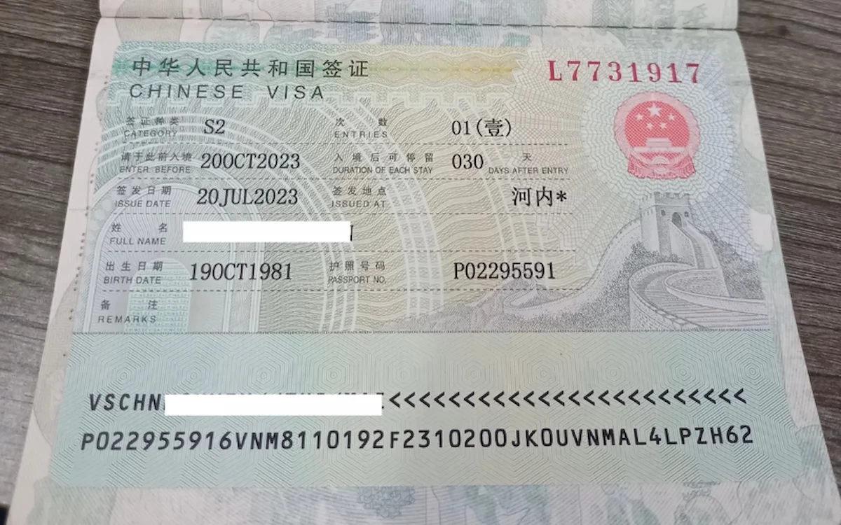 Visa kết hôn Trung Quốc - Visa S2