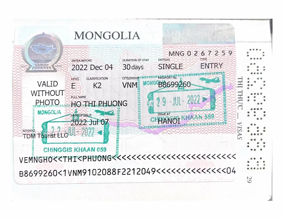 Visa Mông Cổ